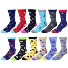 Load image into Gallery viewer, 12 Pairs Colorful Funky Casual Dress Socks