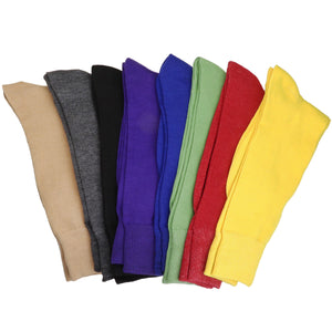 Falari Men 8 Pairs Colorful Solid Novelty Crazy Combed Casual Dress Socks 932