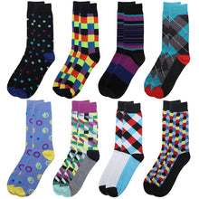 Load image into Gallery viewer, Falari Men 8 Pairs Colorful Novelty Crazy Combed Casual Dress Socks