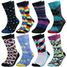 Load image into Gallery viewer, Falari Men 8 Pairs Colorful Novelty Crazy Combed Casual Dress Socks