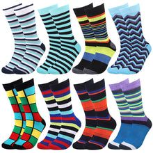 Load image into Gallery viewer, Falari Men 8 Pairs Colorful Novelty Crazy Combed Casual Dress Socks