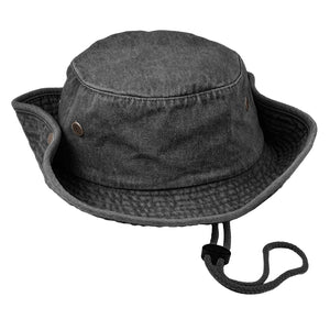 Wide Brim Boonie Hat - Black Denim