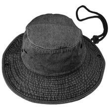 Load image into Gallery viewer, Wide Brim Boonie Hat - Black Denim