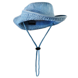 Wide Brim Boonie Hat - Blue Denim