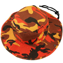 Load image into Gallery viewer, Wide Brim Boonie Hat - Orange Camouflage
