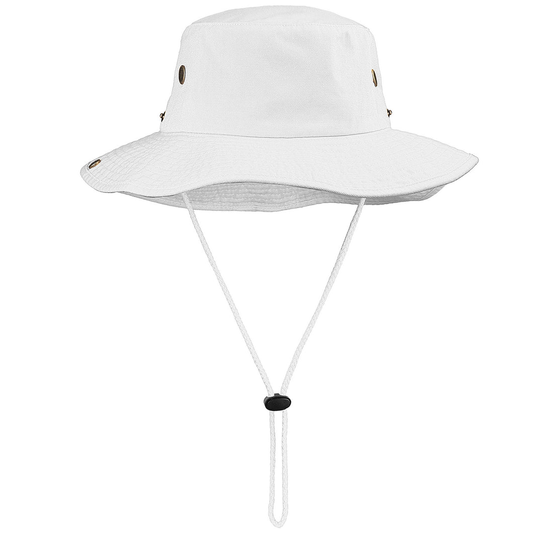 Wide Brim Boonie Hat - White