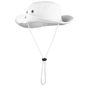 Wide Brim Boonie Hat - White