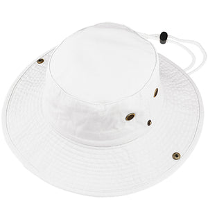 Wide Brim Boonie Hat - White