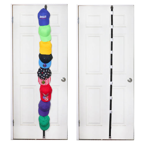 Baseball Cap Rack Holder Over The Door Adjustable Size Multi-Purpose Organizer
