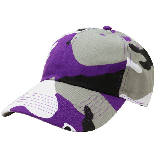 Classic Baseball Cap Soft Cotton Adjustable Size - Purple Camouflage