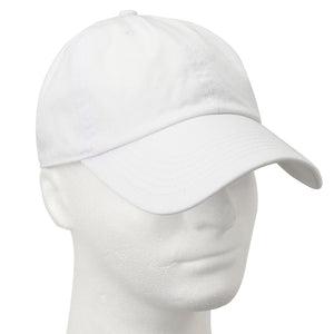Classic Baseball Cap Soft Cotton Adjustable Size - White