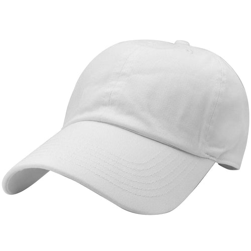 Classic Baseball Cap Soft Cotton Adjustable Size - White