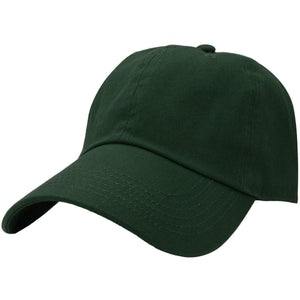 Classic Baseball Cap Soft Cotton Adjustable Size - Hunter Green