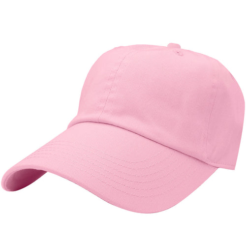 Classic Baseball Cap Soft Cotton Adjustable Size - Light Pink