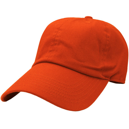 Classic Baseball Cap Soft Cotton Adjustable Size - Orange