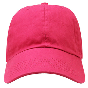 Classic Baseball Cap Soft Cotton Adjustable Size - Hot Pink