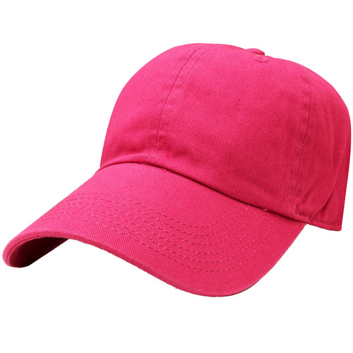 Classic Baseball Cap Soft Cotton Adjustable Size - Hot Pink