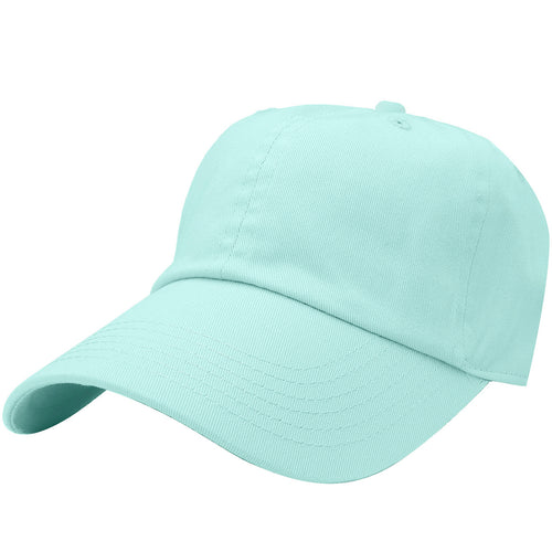 Classic Baseball Cap Soft Cotton Adjustable Size - Aqua Blue