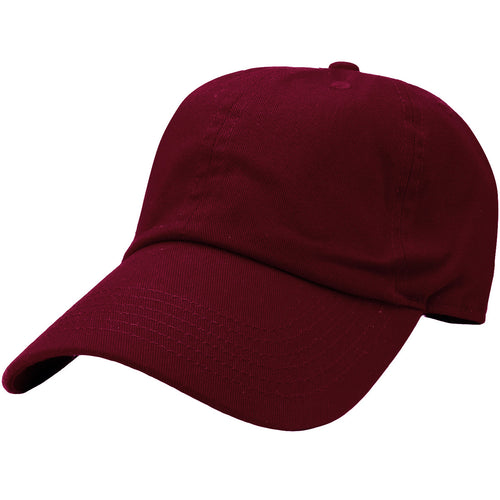 Classic Baseball Cap Soft Cotton Adjustable Size - Burgundy