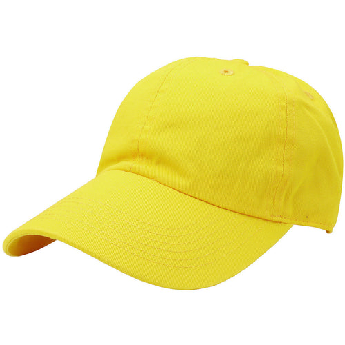 Classic Baseball Cap Soft Cotton Adjustable Size - Yellow