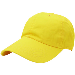 Classic Baseball Cap Soft Cotton Adjustable Size - Yellow
