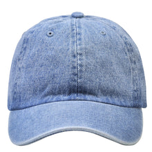 Load image into Gallery viewer, Classic Baseball Cap Soft Cotton Adjustable Size - Light Blue Denim