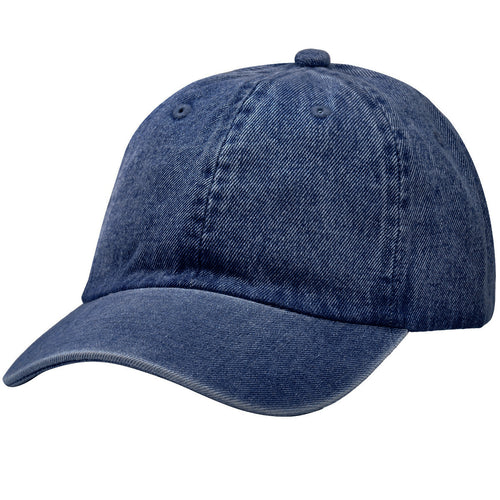 Classic Baseball Cap Soft Cotton Adjustable Size - Dark Blue Denim