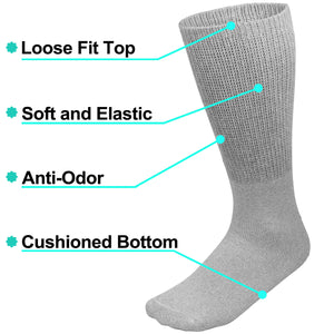 Physicians Approved Diabetic Socks Crew Unisex 6-Pairs