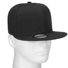 Load image into Gallery viewer, Hip Hop Style Snapback Hat Flat Bill Adjustable Size - Black