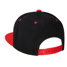 Load image into Gallery viewer, Hip Hop Style Snapback Hat Flat Bill Adjustable Size - Black/Red