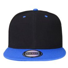 Load image into Gallery viewer, Hip Hop Style Snapback Hat Flat Bill Adjustable Size - Black/Royal