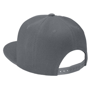 Hip Hop Style Snapback Hat Flat Bill Adjustable Size - Grey