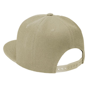 Hip Hop Style Snapback Hat Flat Bill Adjustable Size - Khaki