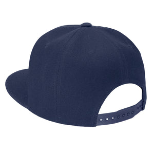 Hip Hop Style Snapback Hat Flat Bill Adjustable Size - Navy