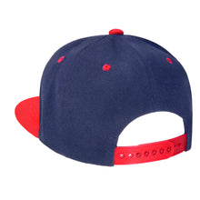 Load image into Gallery viewer, Hip Hop Style Snapback Hat Flat Bill Adjustable Size - Navy/Red