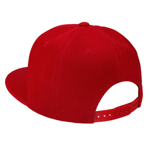 Hip Hop Style Snapback Hat Flat Bill Adjustable Size - Red