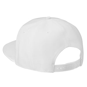 Hip Hop Style Snapback Hat Flat Bill Adjustable Size - White