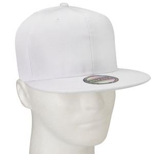 Hip Hop Style Snapback Hat Flat Bill Adjustable Size - White