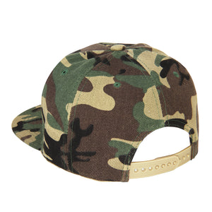 Hip Hop Style Snapback Hat Flat Bill Adjustable Size - Woodland Camouflage