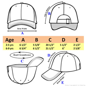 Kids Baseball Cap Cotton Adjustable Size - Aqua