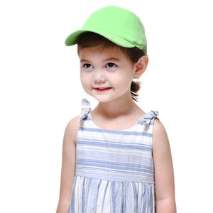Kids Baseball Cap Cotton Adjustable Size - Light Green