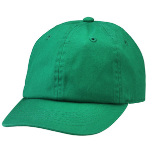 Kids Baseball Cap Cotton Adjustable Size - Kelly Green
