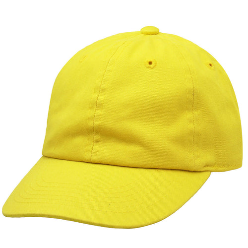 Kids Baseball Cap Cotton Adjustable Size - Yellow