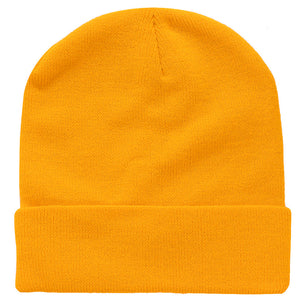 Knitted Beanie Hat - Gold