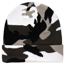 Load image into Gallery viewer, Knitted Beanie Hat - Grey Camouflage