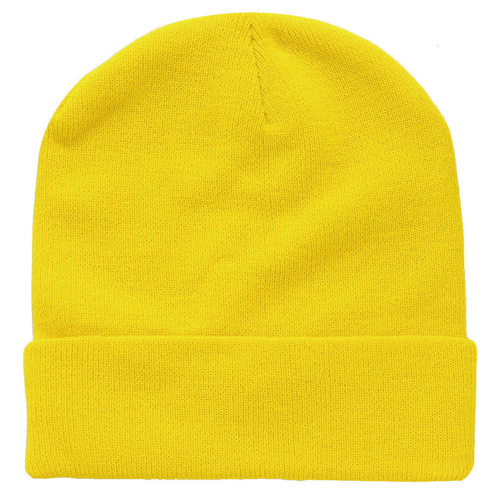 Knitted Beanie Hat - Yellow