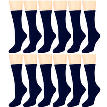 Load image into Gallery viewer, 12-Pack Women&#39;s Crew Socks Navy