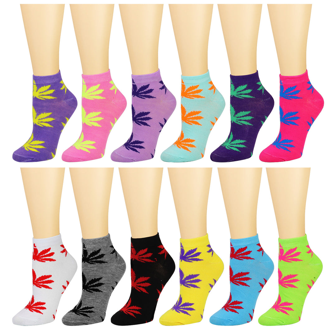 12-Pack Leaves Women's Ankle Socks