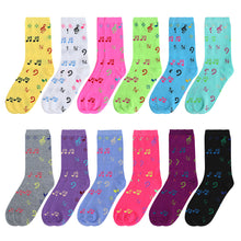 Load image into Gallery viewer, 12-Pack Women&#39;s Crew Socks - Musical Note