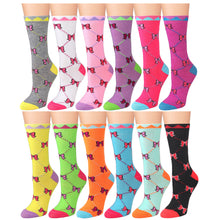 Load image into Gallery viewer, 12-Pack Women&#39;s Crew Socks - Bowknot